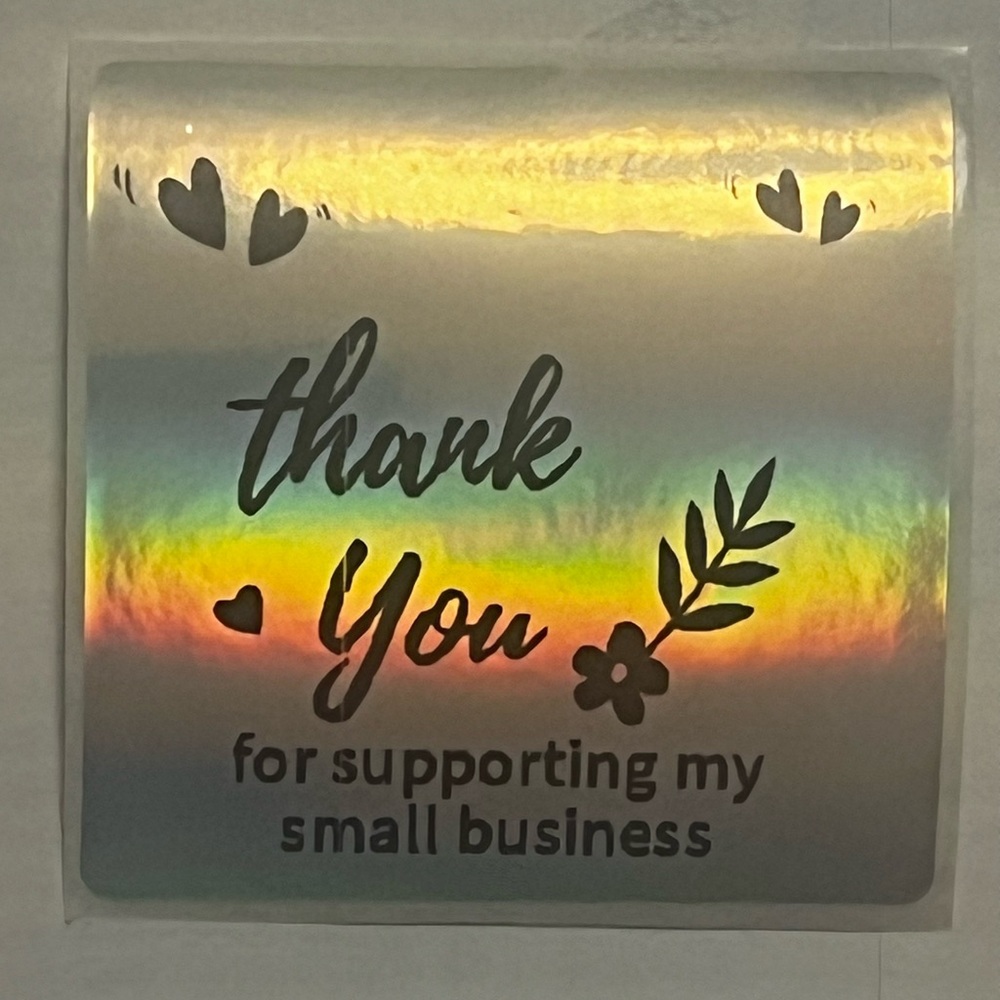 Holographic Thank You Sticker (50) 2” Stickers